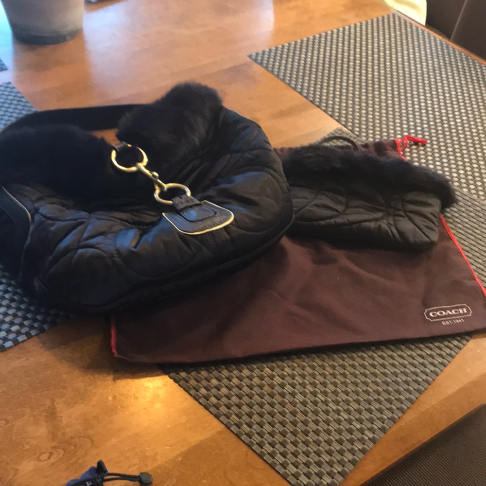 Coach hobo handbag & matching wristlet